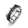 COLORFUL BLING Black Silver 8mm Spinner Ring Stainless Steel Fidget Rings Anti Anxiety for Men Women Cool Grooved Anxiety Stress Roller Rings Cool Jewelry-black8 view 1