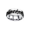 COLORFUL BLING Black Silver 8mm Spinner Ring Stainless Steel Fidget Rings Anti Anxiety for Men Women Cool Grooved Anxiety Stress Roller Rings Cool Jewelry-black8 view 2