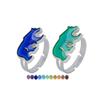 2Pcs Adjustable Mood Rings Cute Cartoon Butterfly Turtle Color Changing Dinosaur Emotion Feeling Finger Rings for Women Teens Gifts-B bear view 1