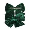 SALOCY Big Hair Bows 6 Inch Velvet Hair Bows Hair Clips for Baby Girls (Dark Green-1) view 2