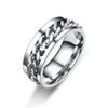COLORFUL BLING Black Silver 8mm Spinner Ring Stainless Steel Fidget Rings Anti Anxiety for Men Women Cool Grooved Anxiety Stress Roller Rings Cool Jewelry-silver7 view 1