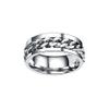 COLORFUL BLING Black Silver 8mm Spinner Ring Stainless Steel Fidget Rings Anti Anxiety for Men Women Cool Grooved Anxiety Stress Roller Rings Cool Jewelry-silver7 view 2