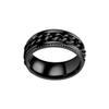 COLORFUL BLING Black Silver 8mm Spinner Ring Stainless Steel Fidget Rings Anti Anxiety for Men Women Cool Grooved Anxiety Stress Roller Rings Cool Jewelry-tire black10 view 2