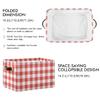 Red White Checked Christmas Rectangle Storage Basket Collapsible Storage Bin for Nursery Toys Books, Waterproof Baskets for Closet Shelves Bedroom Decor view 3