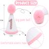 LINLULU First Birthday Hat with Pink Pom Topper - Glitter White Hat, 1st Birthday Cake Smash Photo Prop, Pink Girl Decoration view 2