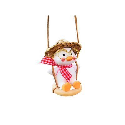 CareforYou Swinging Duck Car Hanging Ornament, Cute Car Hanging Accessories for Rear View Mirror, Car Pendant Duck Hanging Swing