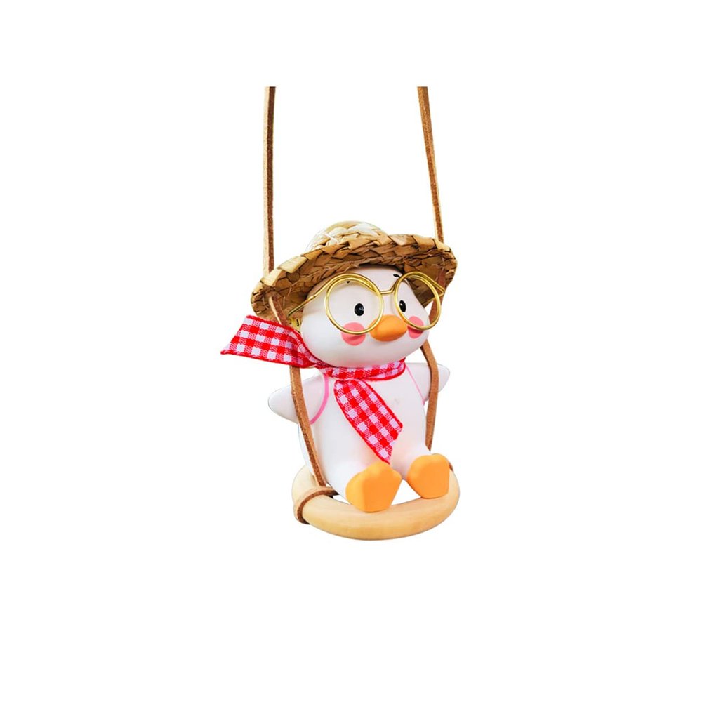 CareforYou Swinging Duck Car Hanging Ornament, Cute Car Hanging Accessories for Rear View Mirror, Car Pendant Duck Hanging Swing
