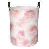 Foruidea Pink Hollyhock Flowers Laundry Basket,Laundry Hamper,Collapsible Storage Bin,Oxford Fabric Clothes Baskets,Nursery Hamper For Home,Office,Dorm,Gift Basket view 1