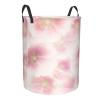 Foruidea Pink Hollyhock Flowers Laundry Basket,Laundry Hamper,Collapsible Storage Bin,Oxford Fabric Clothes Baskets,Nursery Hamper For Home,Office,Dorm,Gift Basket view 2