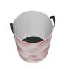 Foruidea Pink Hollyhock Flowers Laundry Basket,Laundry Hamper,Collapsible Storage Bin,Oxford Fabric Clothes Baskets,Nursery Hamper For Home,Office,Dorm,Gift Basket view 3