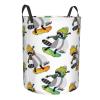 Foruidea Raccoon And Skateboard Laundry Basket,Laundry Hamper,Collapsible Storage Bin,Oxford Fabric Clothes Baskets,Nursery Hamper For Home,Office,Dorm,Gift Basket view 2
