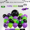 Monster Truck Purple and Green Black Balloon Garland Arch Kit with Big Wheels checkered star mylar foil tire balloons For Kids 3th 4th Birthday Monsters Racing Car Theme Party Decorations view 3