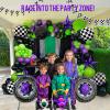 Monster Truck Purple and Green Black Balloon Garland Arch Kit with Big Wheels checkered star mylar foil tire balloons For Kids 3th 4th Birthday Monsters Racing Car Theme Party Decorations view 4