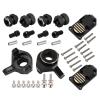 INJORA RC Brass Upgrades Diff Cover, Steering Knuckle and RC Hex Extension kit for Axial SCX24 AXI90081 Upgrades Parts 1/24 RC Crawler Car Accessories,Black view 1