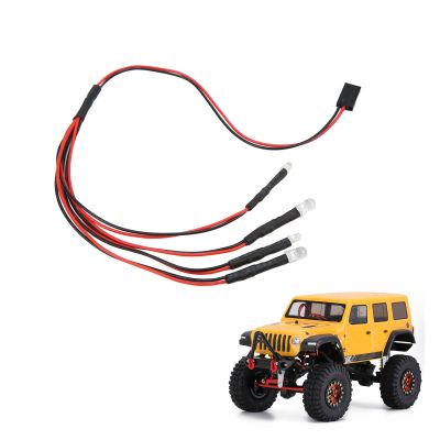 1/24 RC Car LED Light Part, 4 LED RC Car Light with 2 White and 2 Red Design Upgrade Part for Axial SCX24 RC Car