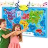 QUOKKA Educational Toys for Kids 5-7 Year Old - World Map Learning Wall Chart for Toddlers Age 3 4 6+ - Interactive Speech Therapy Poster Boy Girl - Autism Puzzle Game 8-10-12 view 1