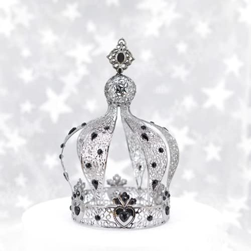 Crown Creative Metal Cake Topper Accessory For Baby Shower Birthday Wedding Princess Party Cake Decoration (Black)