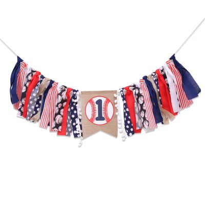 Baseball 1st Birthday Highchair Banner Boy - Boy's 1st Birthday Decorations, Cake Smash Outfit, High Chair Banner