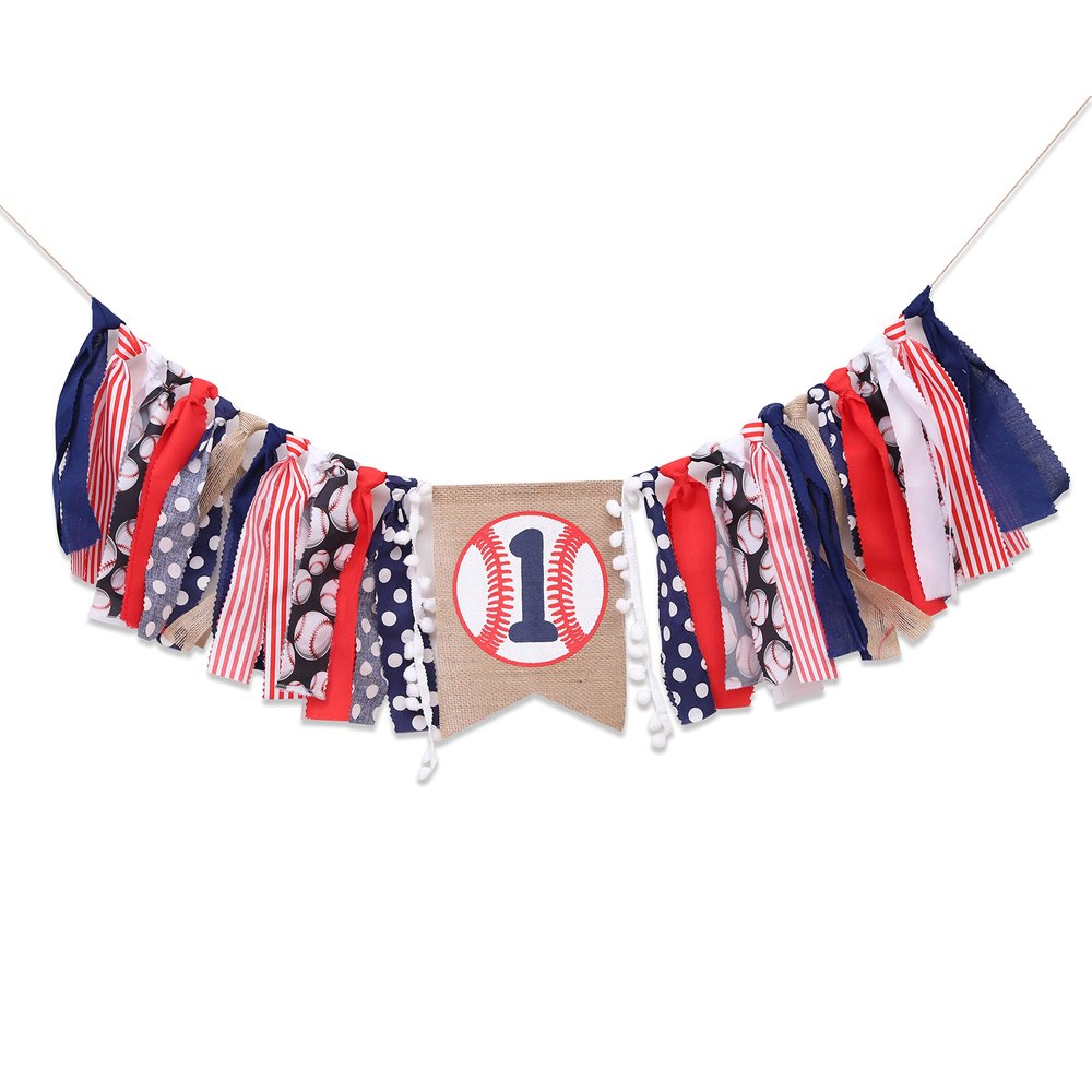 Baseball 1st Birthday Highchair Banner Boy - Boy's 1st Birthday Decorations, Cake Smash Outfit, High Chair Banner