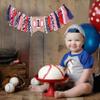 Baseball 1st Birthday Highchair Banner Boy - Boy's 1st Birthday Decorations, Cake Smash Outfit, High Chair Banner view 2