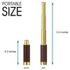 Pirate Spyglass Telescope Pocket Compass Set, Retro Monocular Handheld Telescope Zoomable 25x30 Spyglass with Pocket Compass for Pirate Party Supplies view 2