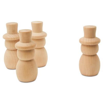 Snowman Peg Dolls 2-5/8 inch, Pack of 50 Wooden Peg Dolls for Christmas Crafts, Nativity Scenes, Holiday Decorations, by Woodpeckers