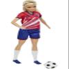 Barbie Careers Fashion Doll & Accessory, Soccer Player with Blonde Ponytail, #9 Uniform, Tall Socks, Cleats & Ball view 3