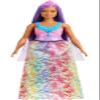 Barbie Dreamtopia Royal Fashion Doll with Curvy Body, Purple Hair & Sparkly Bodice Wearing Removable Skirt, Shoes & Headband Accessory view 1