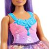 Barbie Dreamtopia Royal Fashion Doll with Curvy Body, Purple Hair & Sparkly Bodice Wearing Removable Skirt, Shoes & Headband Accessory view 4