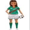 Barbie Careers Fashion Doll & Accessory, Soccer Player with Brunette Ponytail, #16 Uniform, Tall Socks, Cleats & Ball view 1