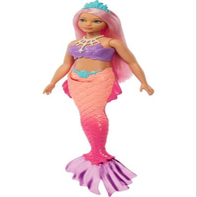 Barbie Dreamtopia Mermaid Doll with Curvy Body, Pink Hair, Ombre Tail & Headband Accessory