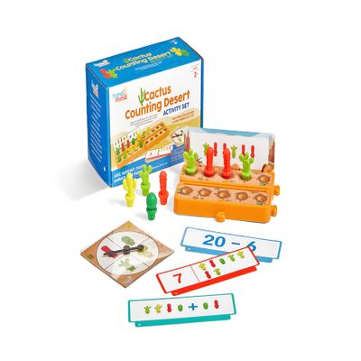 hand2mind Cactus Counting Desert Math Activity Set, Ten Frame Math Manipulatives, Color Counters for Kids Math, Montessori Math Materials, Math Games for Kindergarten, Addition and Subtraction Games