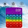 Rainbow Calculator Shape Pop it Push Pop Bubble Fidget Sensory Stress Relief Toy for Boys Girls Children Toddlers Age 3 and Up view 2
