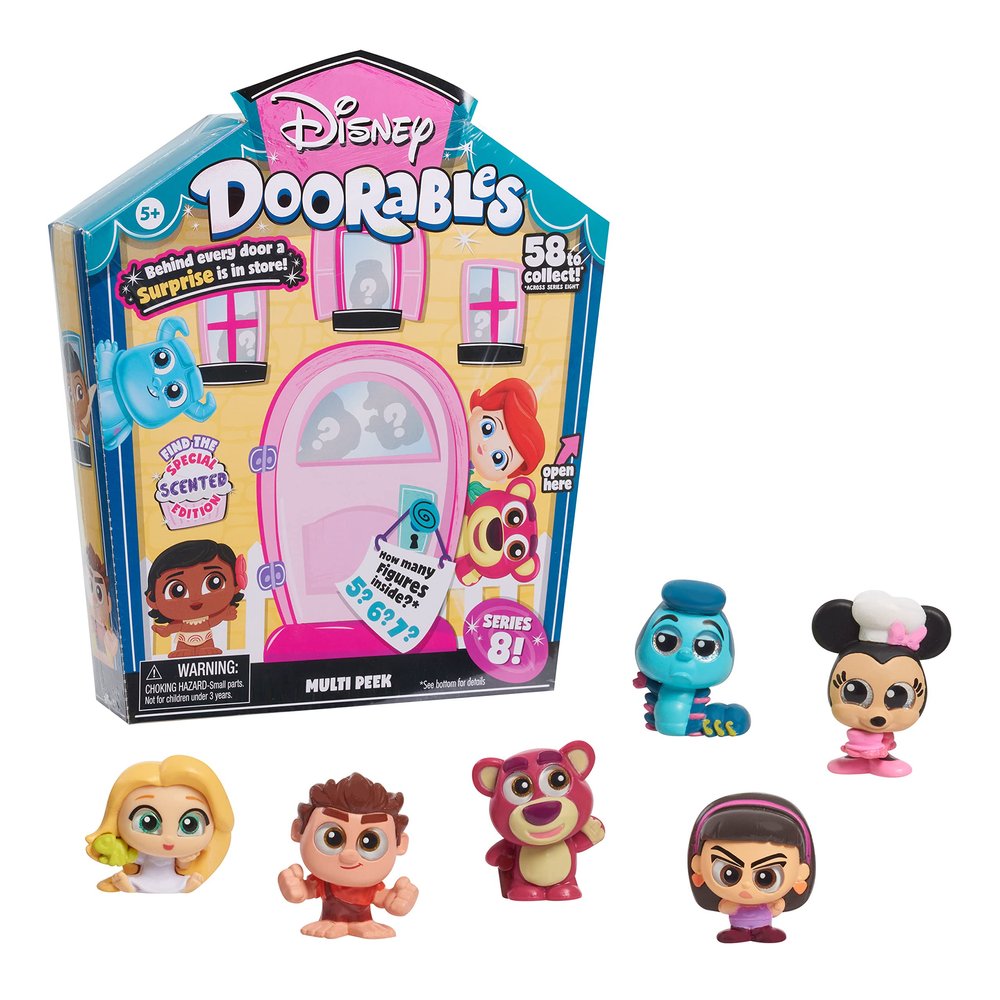 Disney Doorables Multi Peek Series 8, Styles May Vary, Officially Licensed Kids Toys for Ages 5 Up, Holiday Stocking Stuffers, Gifts, and Presents by Just Play