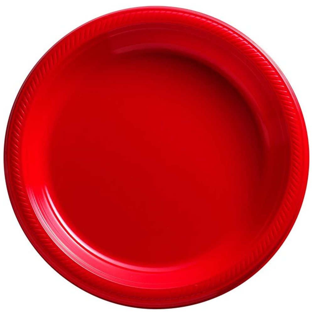 Nicole Fantini Plastic Lunch Plates, 50 pieces, Apple Red (200)