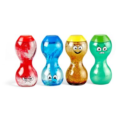 hand2mind Express Your Feelings Sensory Bottles-Primary Emotions, Quiet Toddler Fidgets for Classroom, Calm Down Corner Supplies, Social Emotional Learning, Sensory Toys for Kids with Autism