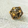 UDIXI 22mm D20 Metal Dice, Single D20 DND Dice with Hollow Dragon Design for D&D Role Playing Game (Ancient Golden) view 2
