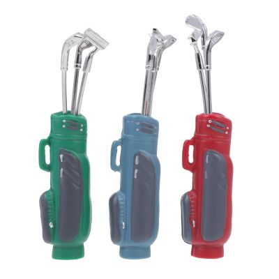 Kisangel Miniature Golf Club Set for Dollhouse 3 Pieces Plastic Aluminum Alloy 2.44 Inch DIY Mini Golf Model Photo Props Mini House Sports Decoration