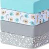 Bimocosy Crib Sheets 4 Pack, Baby Crib Sheets Fitted for Boys and Girls Breathable & Snug Fit, Soft Toddler Bed Sheets for Standard Crib Mattress Nursery Daycare Essentials, Starry Safari view 1