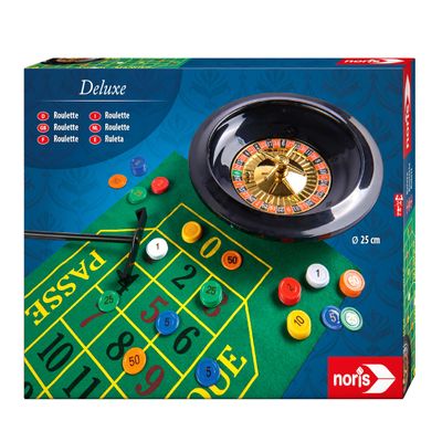 noris 606102025 Deluxe Roulette Set with 2 Steel Balls, 60 Chips and Other Accessories, to Feel Like You're in the Casino, Ages 6
