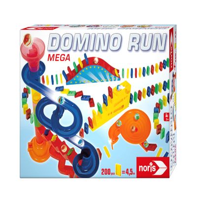 Noris 606062023 Domino Run Mega - Set of 200 Stones, Marbles, Marble Run and Other Accessories, from 3 Years