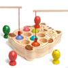 Fishing Game for Kids 3-5,Wooden Montessori Preschool Education Learning Hand-Eye Cognition & Fine Motor Skill Color Sorting Magnetic Fishing Toys Easter Basket Stuffers Gifts for Boys Girls view 1