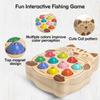 Fishing Game for Kids 3-5,Wooden Montessori Preschool Education Learning Hand-Eye Cognition & Fine Motor Skill Color Sorting Magnetic Fishing Toys Easter Basket Stuffers Gifts for Boys Girls view 2