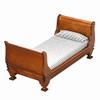 EatingBiting 1:12 Dollhouse Miniature Doll Furniture Vintage Wooden Single Bed Stripe Bedding view 1