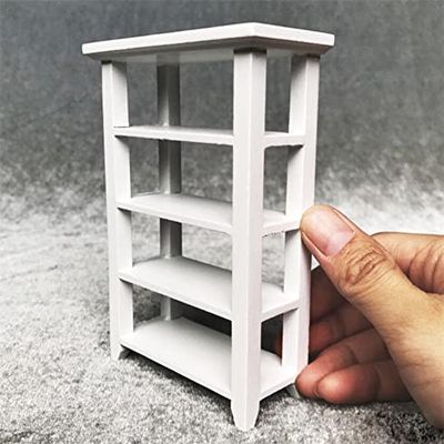 EatingBiting Adult Scene 1:12 Dollhouse Miniature Doll Furniture Storage Display Shelf Bookshelf BookcaseToy Dollhouse Furniture Accessory Doll House Deco