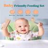 SUPERMAMA Suction Silicone Baby Feeding Set, 2 in 1 Baby Silicone Suction Bowls and Spoons, BPA Free, Infant Babies and Toddler Self Feeding Led Weaning view 2