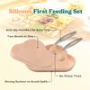 SUPERMAMA Suction Silicone Baby Feeding Set, 2 in 1 Baby Silicone Suction Bowls and Spoons, BPA Free, Infant Babies and Toddler Self Feeding Led Weaning view 3