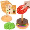 Aizweb Montessori Toys for 3 Year Old - Wooden Burger Stacking Toys for Toddlers and Kids Preschool, Educational Toys, Fine Motor Skill Toy, Blocks for Toddlers, Learning Toys view 1