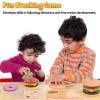 Aizweb Montessori Toys for 3 Year Old - Wooden Burger Stacking Toys for Toddlers and Kids Preschool, Educational Toys, Fine Motor Skill Toy, Blocks for Toddlers, Learning Toys view 2