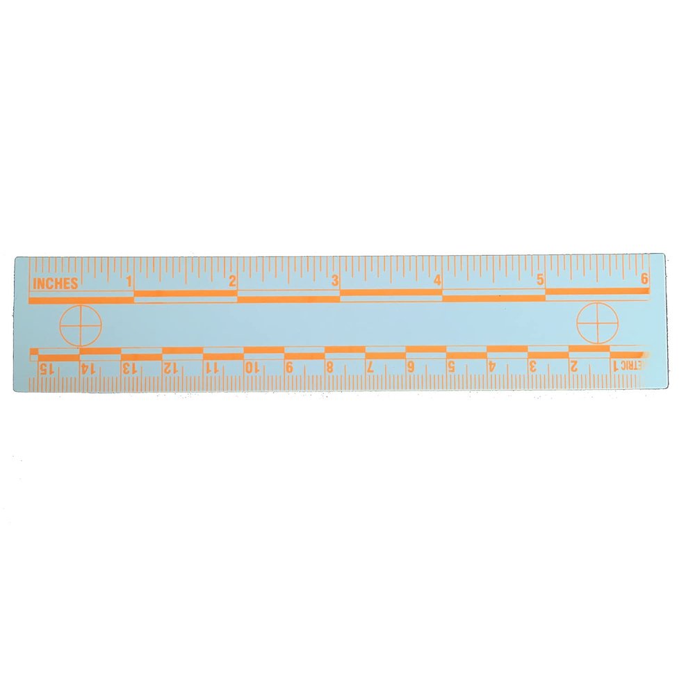 Evidence PVC Scales 6"/15CM, Evidential Photography Rulers, Crime Scene Forensic Supply, White/Black/Fluorescent Orange, 10pcs/Pack (Orange Fluorescent 15cm/6")